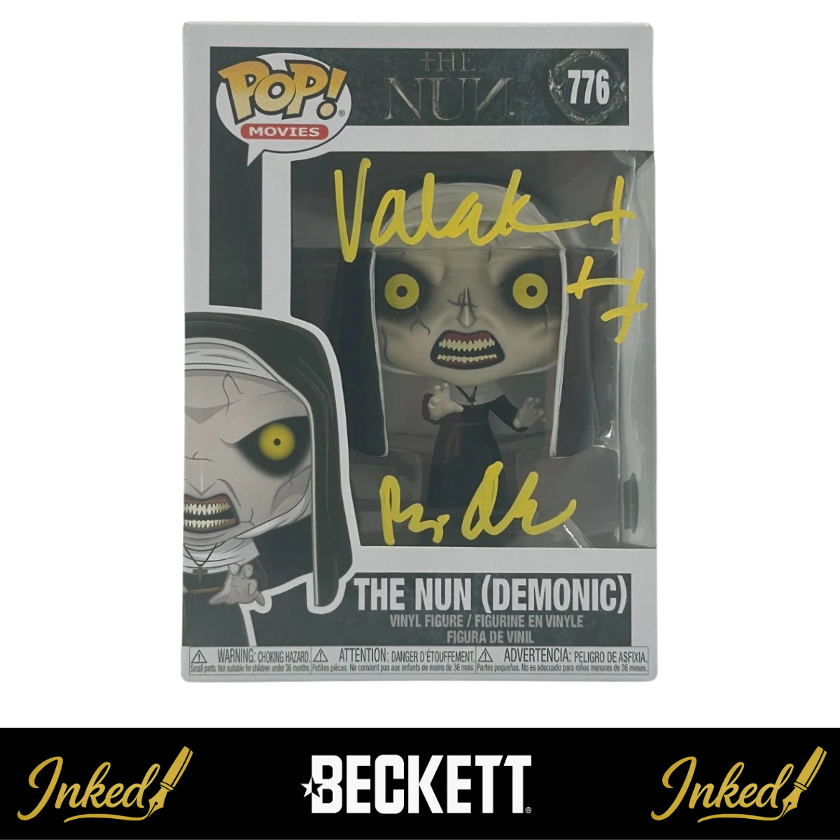 Bonnie Aarons Signed And Inscribed "Valak" The Nun Conjuring 2 #776 Funko POP! (Beckett Witnessed)