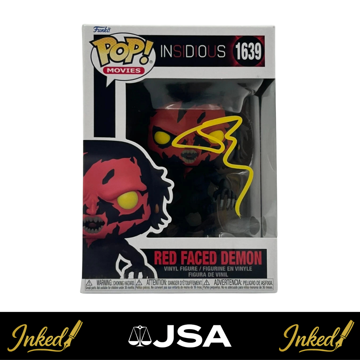 Joseph Bishara Signed Red Faced Demon Insidious #1639 Funko POP! (JSA Witnessed)