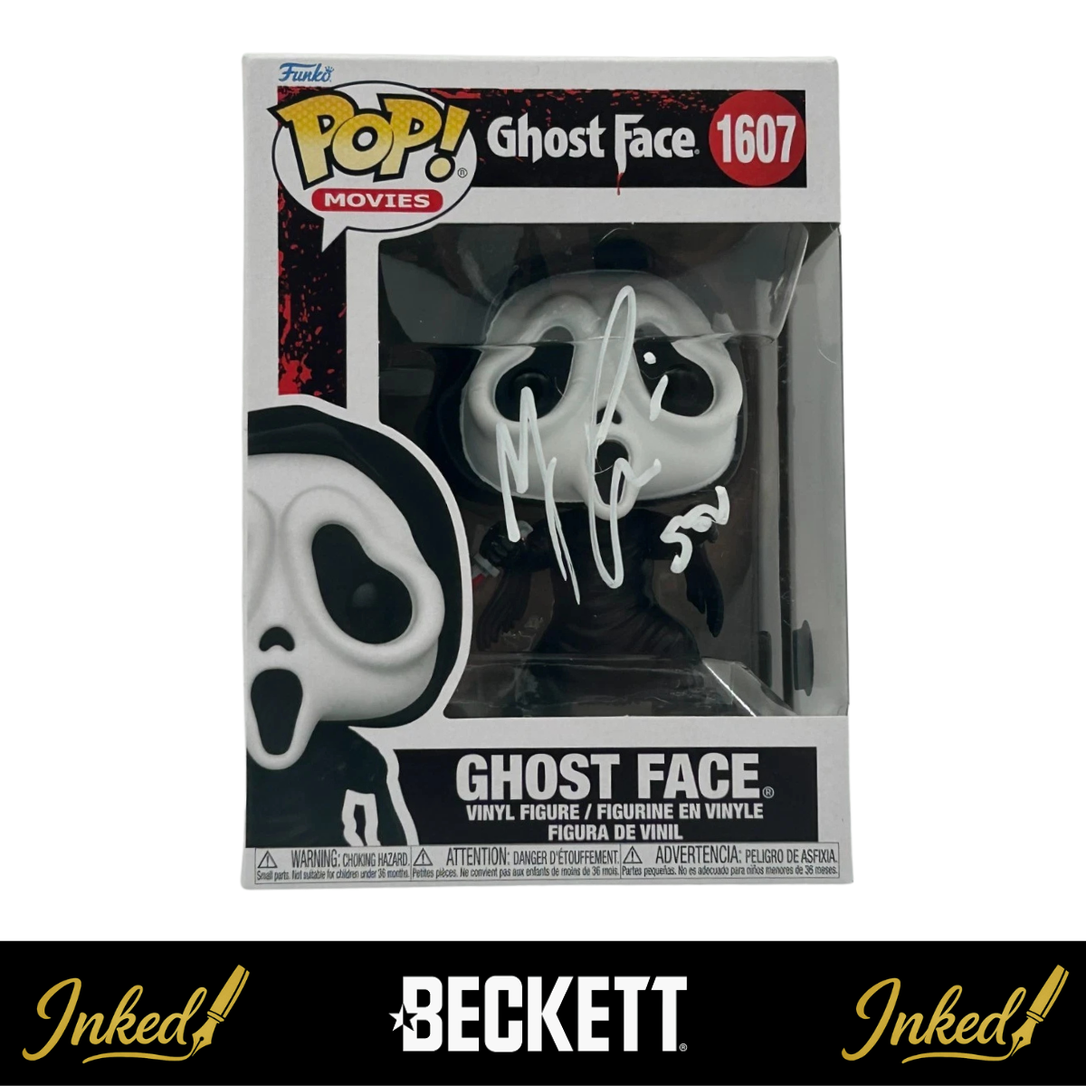 Matthew Lillard Signed And Inscribed "Stu" Ghost Face Scream #1607 Funko POP! (Beckett Witnessed)
