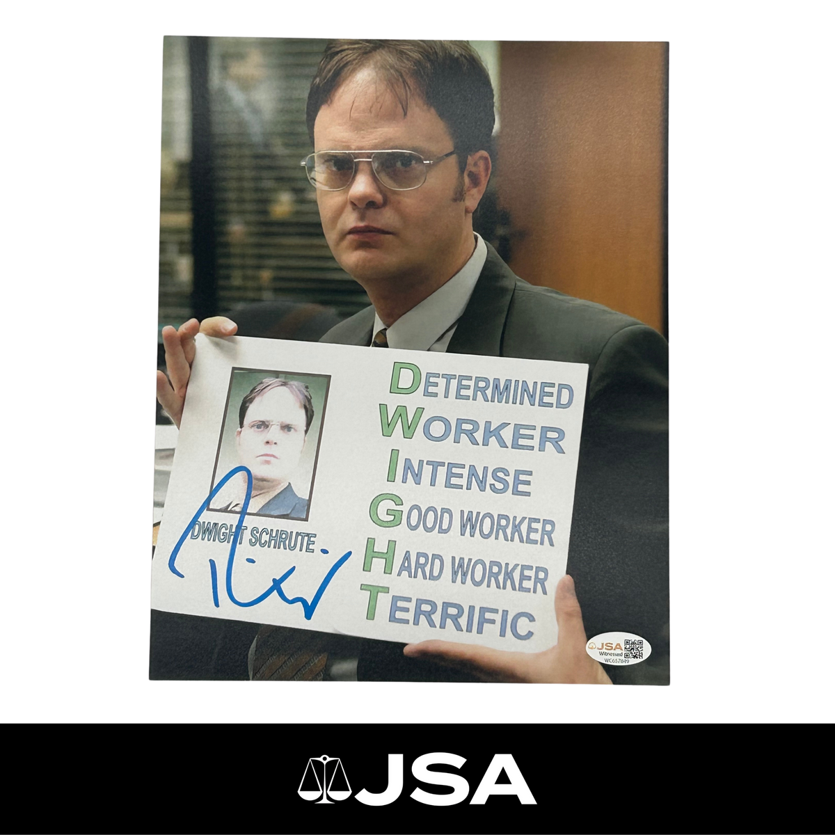 Rainn Wilson Signed The Office Photo