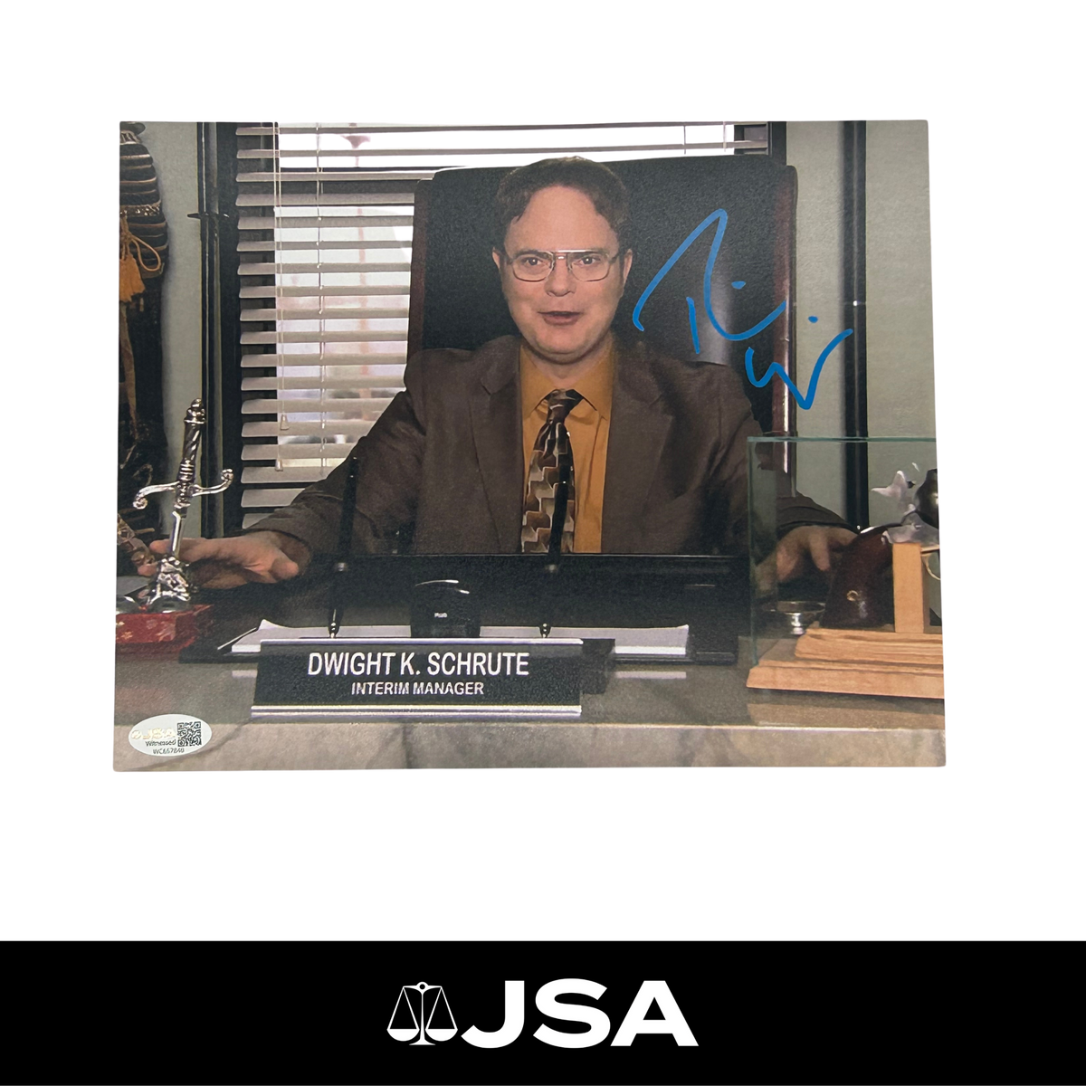 Rainn Wilson Signed The Office Photo
