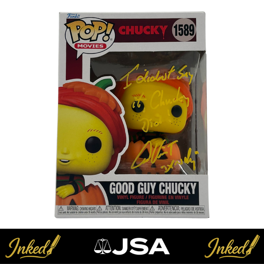 Alex Vincent Signed And Inscribed "I Didn't Say It, Chucky Did!" Good Guy Chucky Child's Play #1589 Funko POP! (JSA)