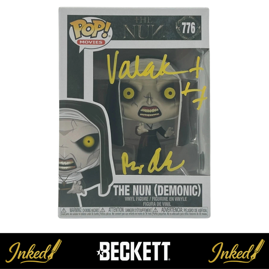 Bonnie Aarons Signed And Inscribed "Valak" The Nun Conjuring 2 #776 Funko POP! (Beckett Witnessed)