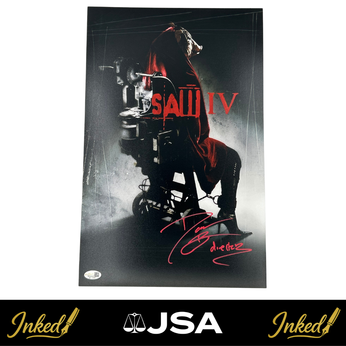 Darren Lynn Bousman Signed And Inscribed "Director" 11x17 "Saw 4" Poster (JSA Witnessed)