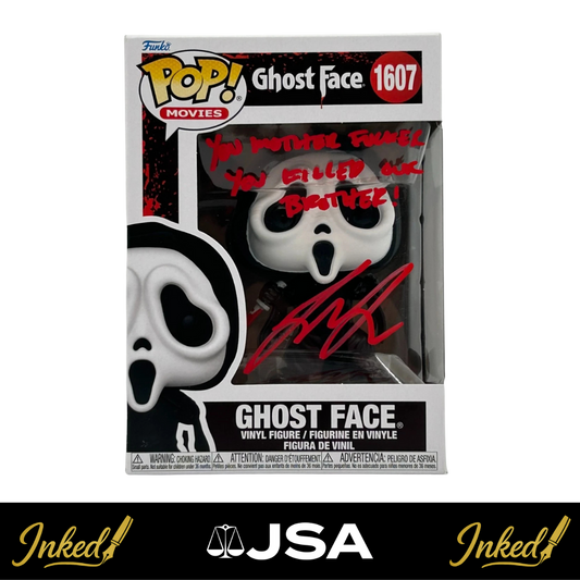 Liana Liberato Signed And Quoted "You Mother F***er You Killed Our Brother" Ghost Face Scream #1607 Funko POP! (JSA Witnessed)