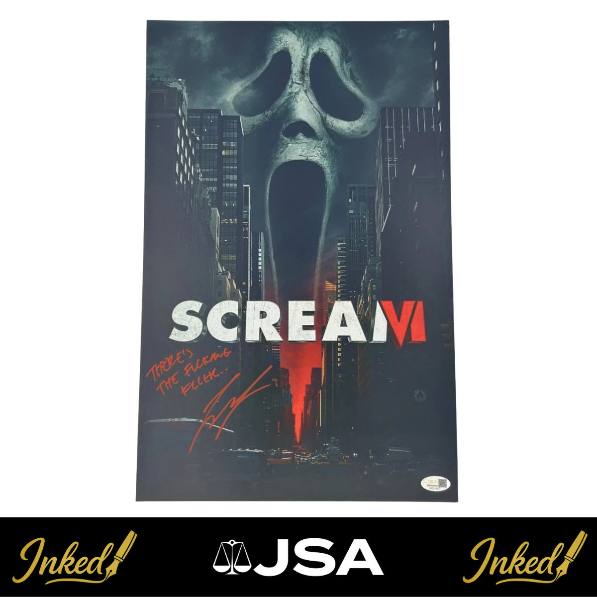 Liana Liberato Signed And Quoted "There's The F***ing Killer" 11x17 "Scream VI" Poster (JSA Witnessed)