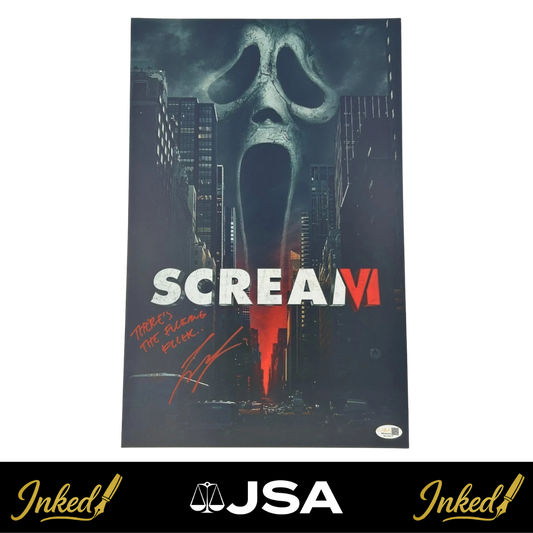 Liana Liberato Signed And Quoted "There's The F***ing Killer" 11x17 "Scream VI" Poster (JSA Witnessed)