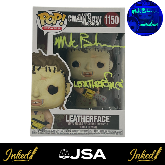 Mark Burnham Signed And Inscribed "Leatherface" Leatherface The Texas Chainsaw Massacre #1150 Funko POP! (JSA)