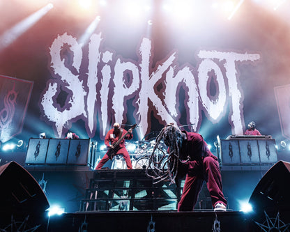 Slipknot members performing