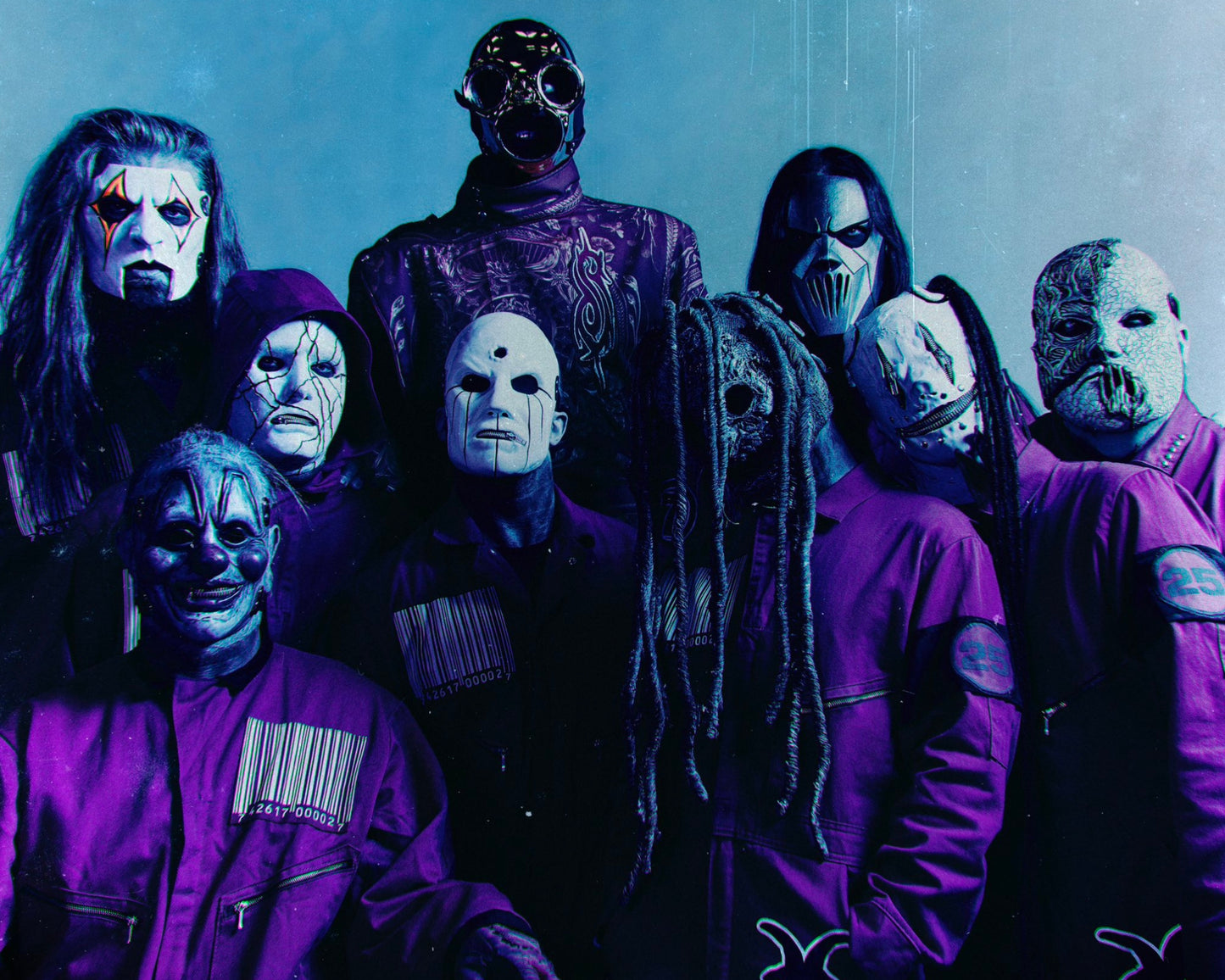 Photo of Slipknot members in masks