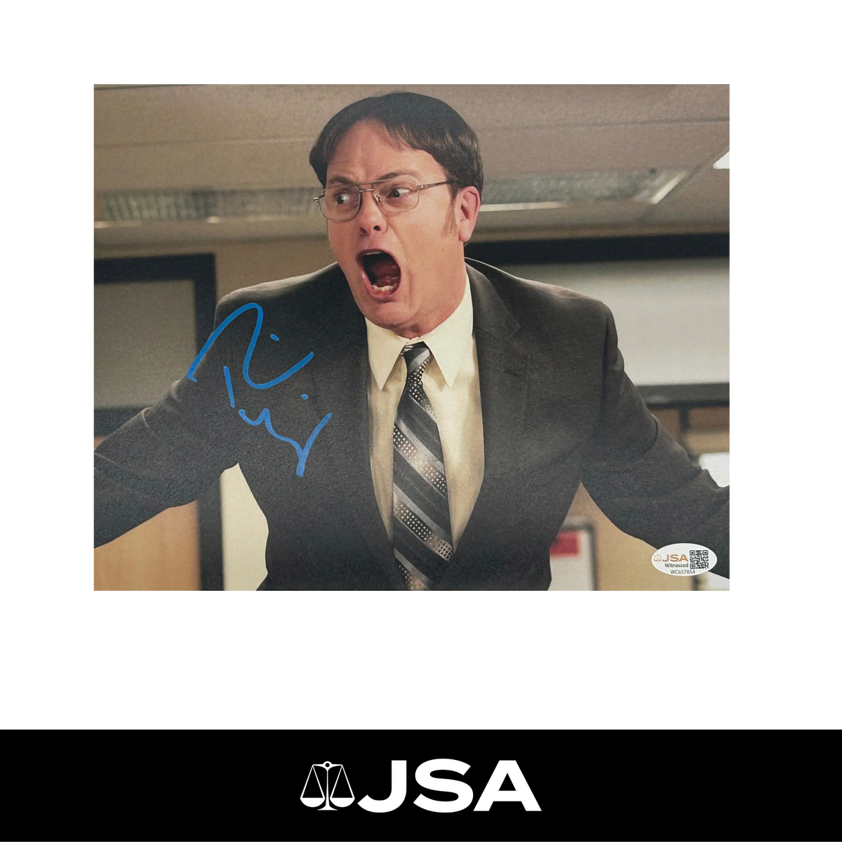 Rainn Wilson Signed The Office Photo