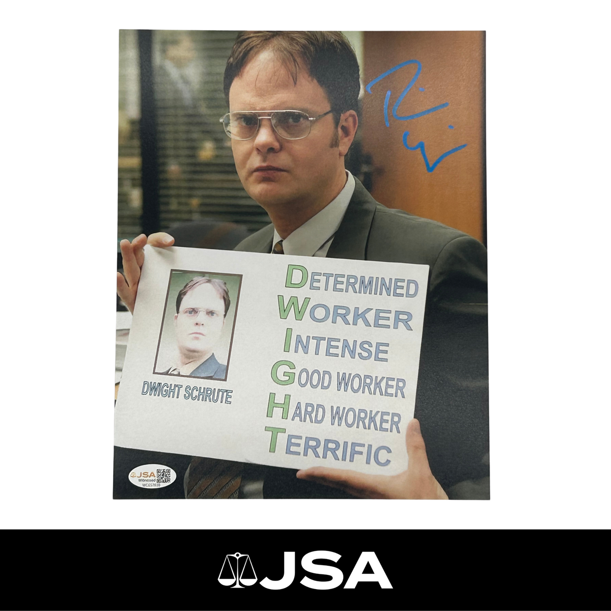 Rainn Wilson Signed The Office Photo