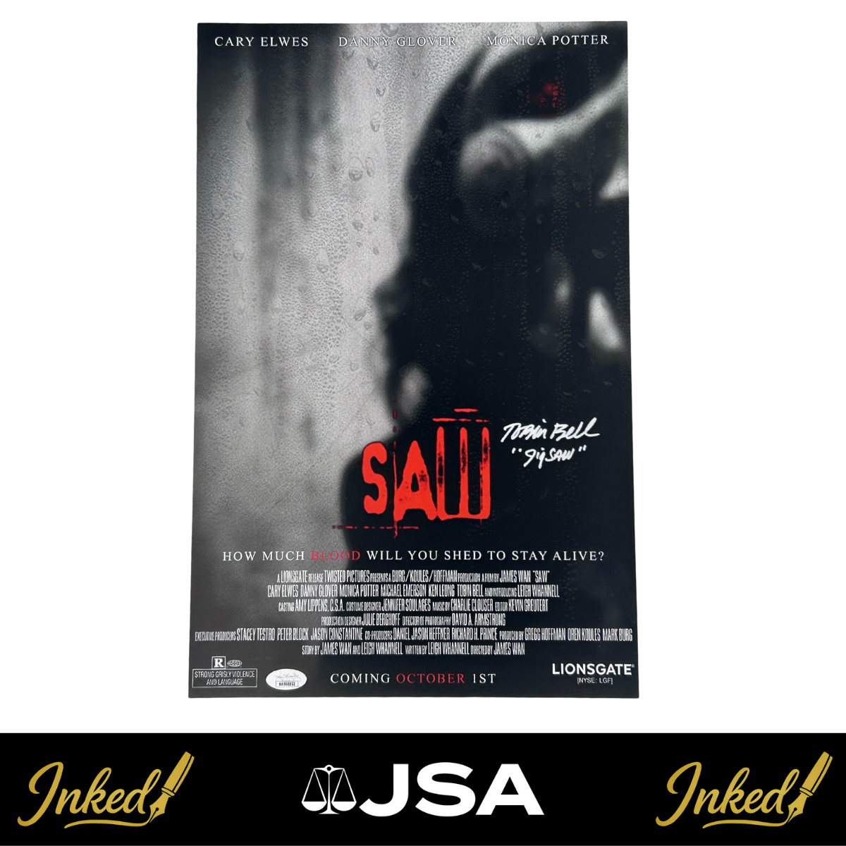 Tobin Bell Signed 11x17 SAW Poster