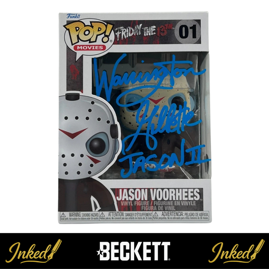 Warrington Gillette Signed And Inscribed "Jason II" Jason Voorhees Friday the 13th #01 Funko POP! (Beckett Witnessed)