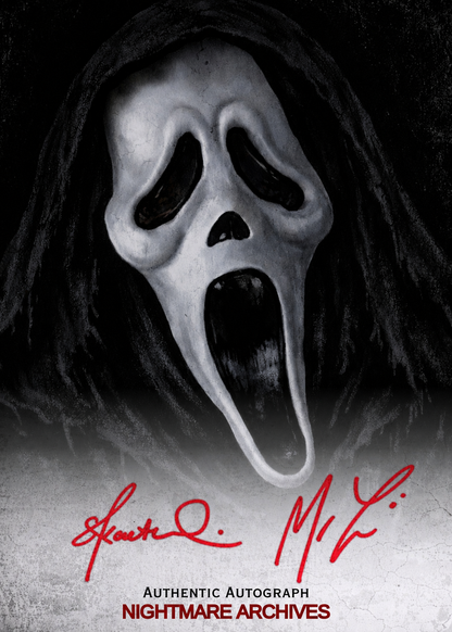 Ghostface trading card with digital autographs